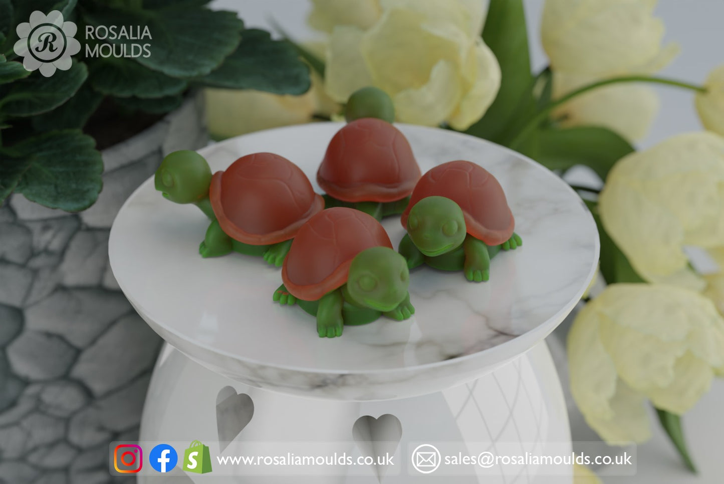 'Tortoise' 4 Cavity Wax Melt Mould