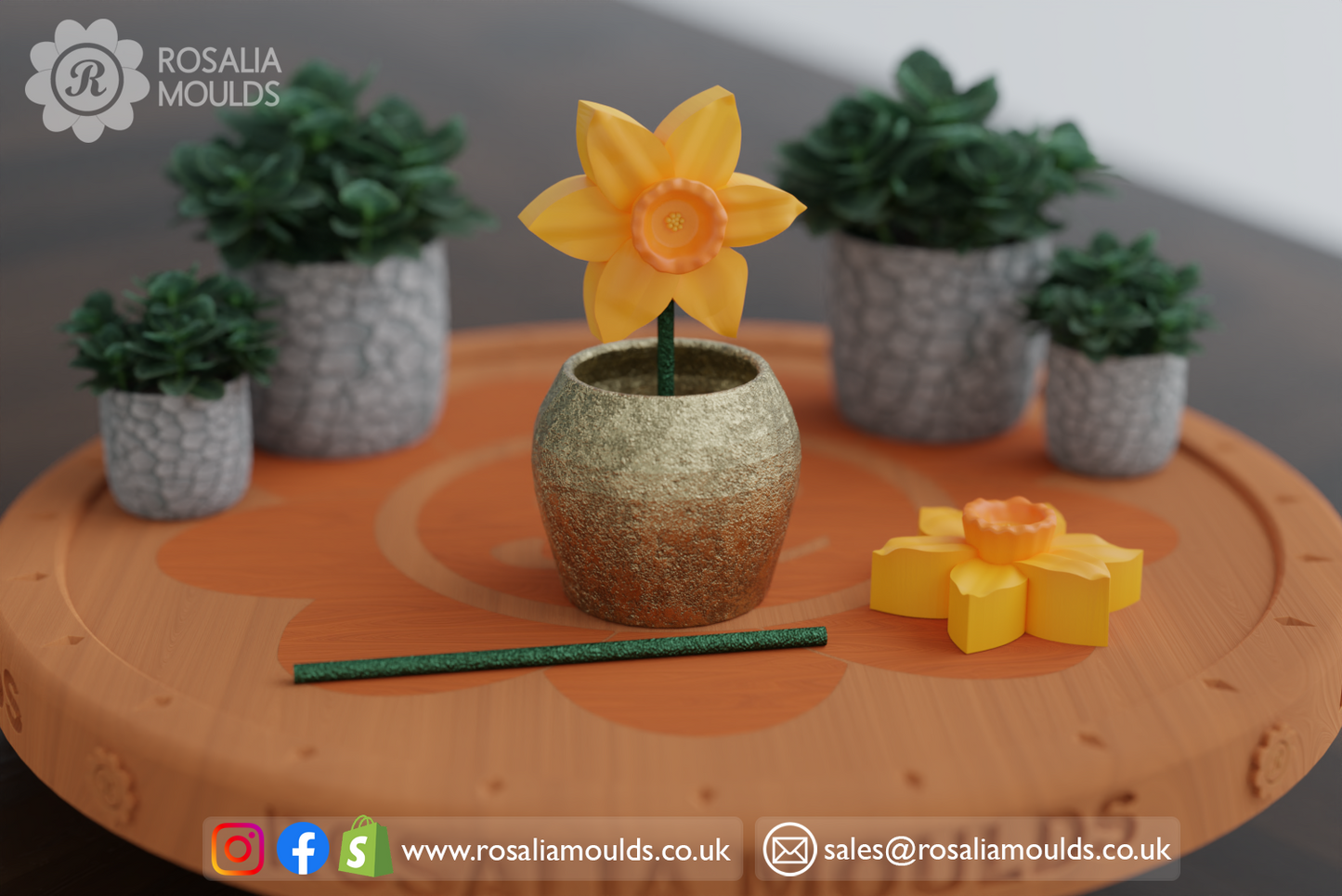 'Daffodils' 2 Cavity Wax Melt Mould