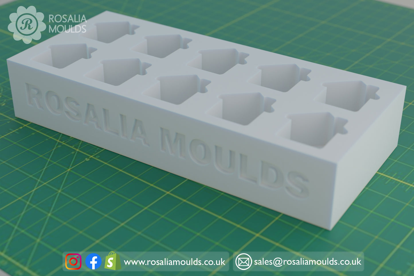 'Home' 10 Cavity Wax Melt Mould