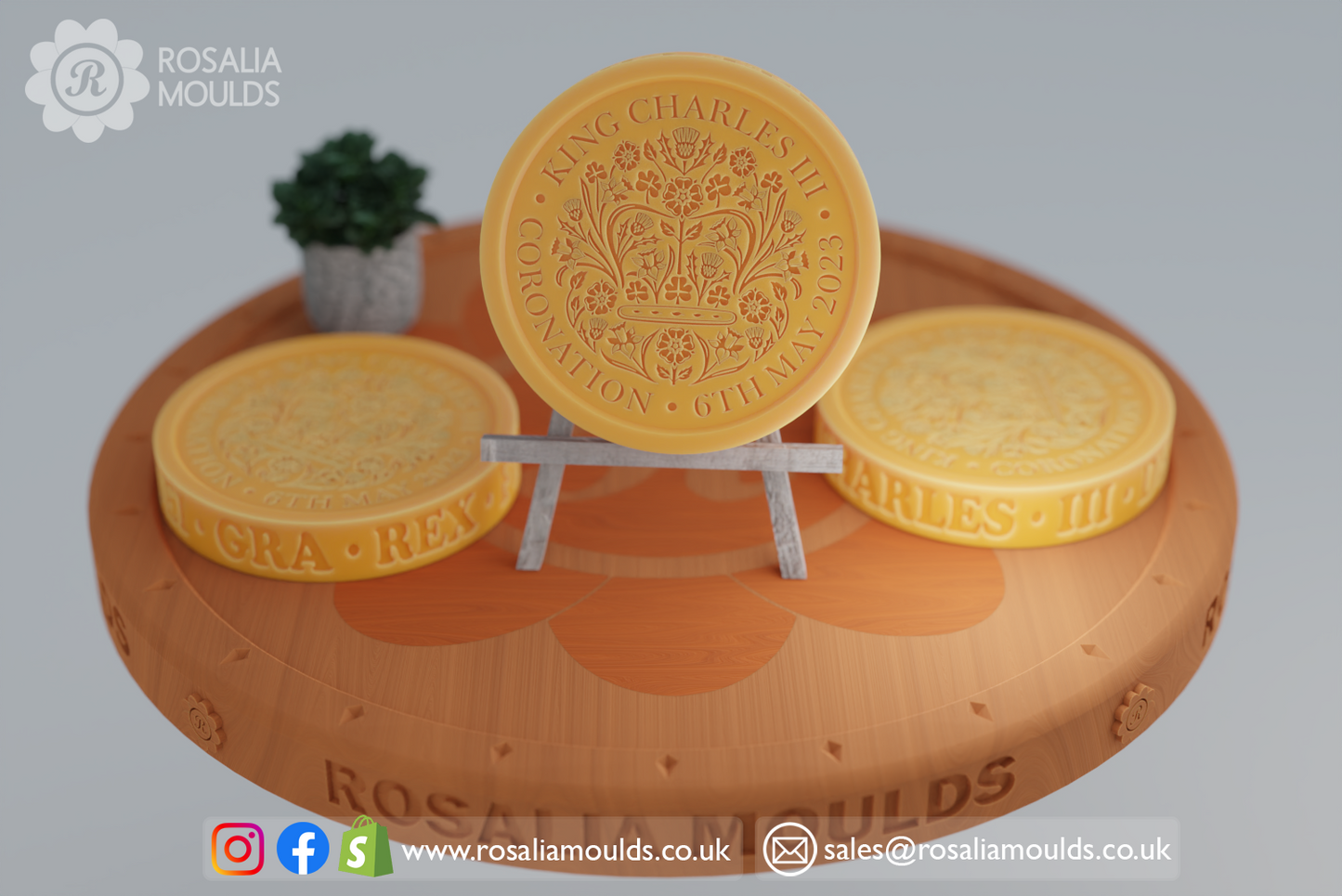 'King Charles Coronation' 80mm Round Wax Melt Mould