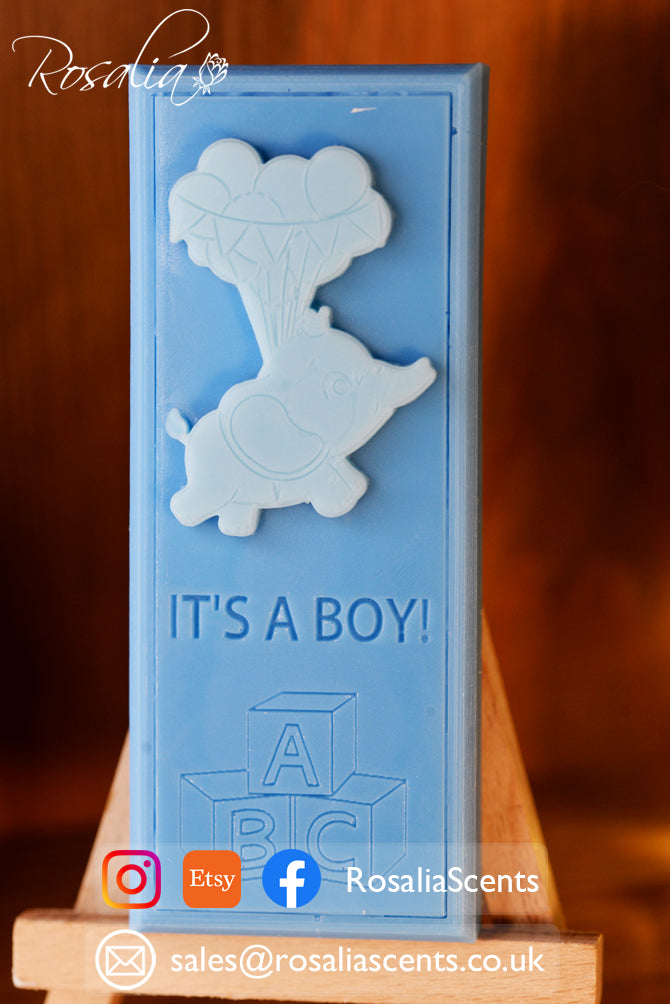 "It's a Girl" and "It's a Boy" Elephant Snap Bar Double Mould