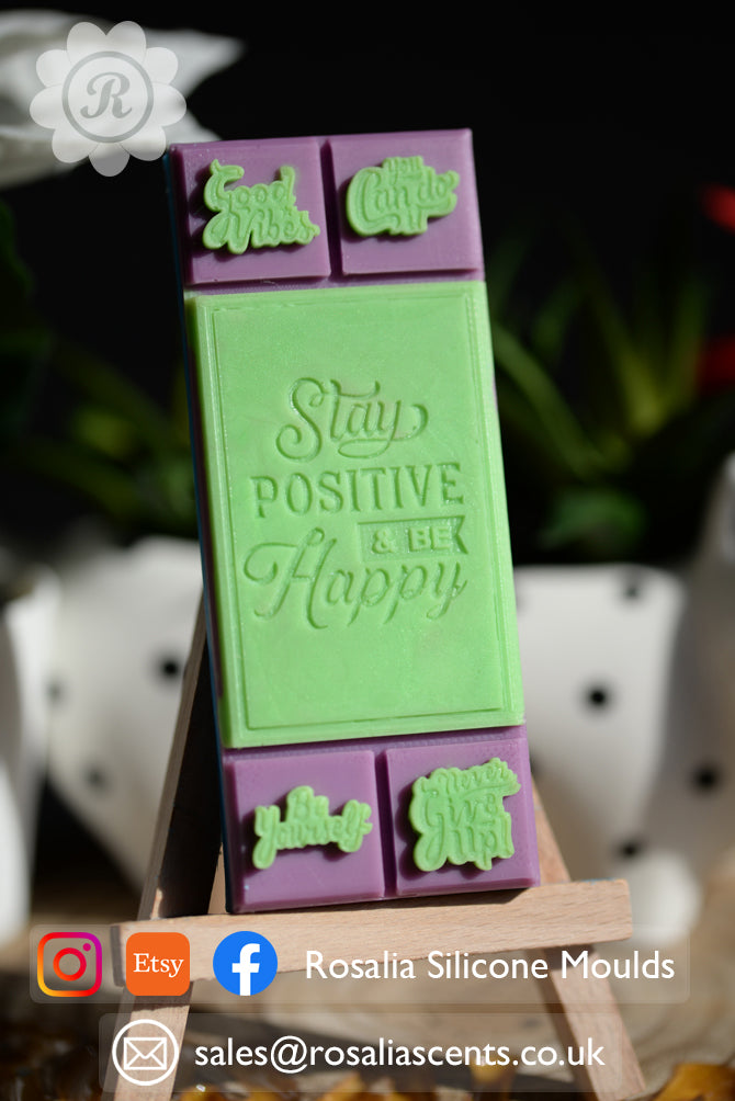 "Stay Positive Be Happy" Snap Bar Mould