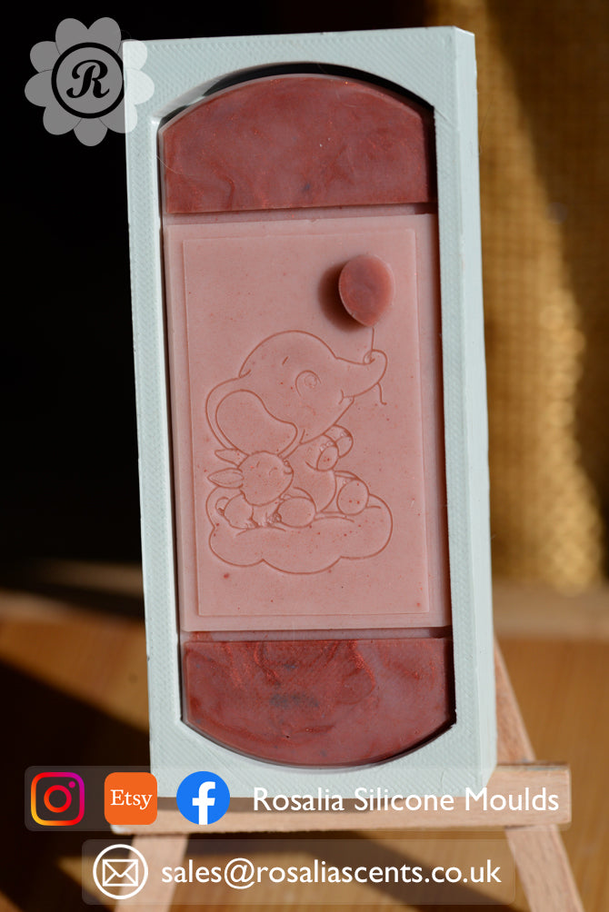 Elephant and Rabbit with a Balloon Curved Snap Bar Mould