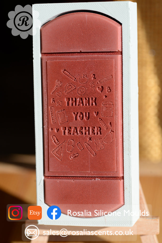 "Thank You Teacher" Doodle Curved Snap Bar Mould