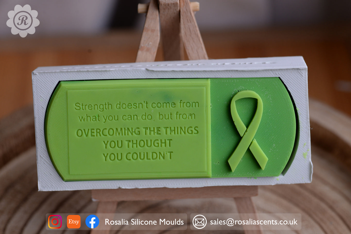 Inspirational Quote with Ribbon Awareness Snap Bar Mould
