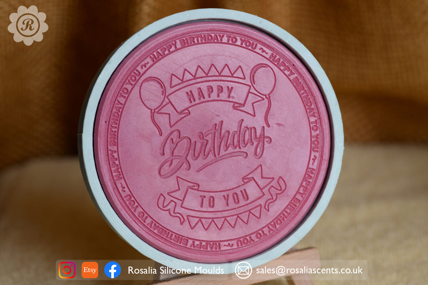"Happy Birthday To You" Round 100mm Wax Bar Mould
