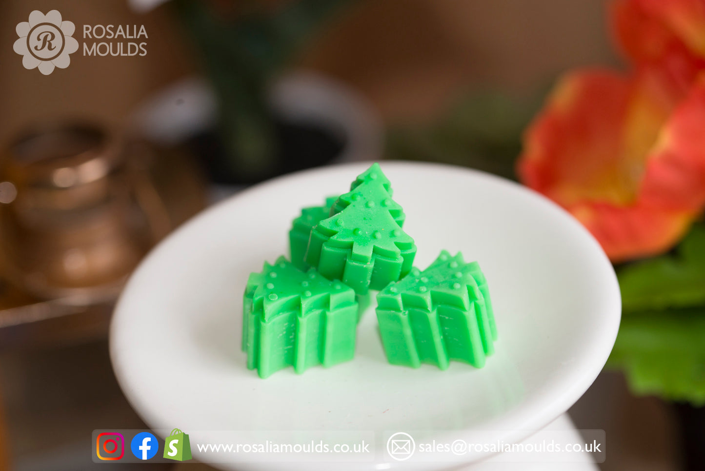 'Christmas Trees' 10 Cavity Wax Melt Mould