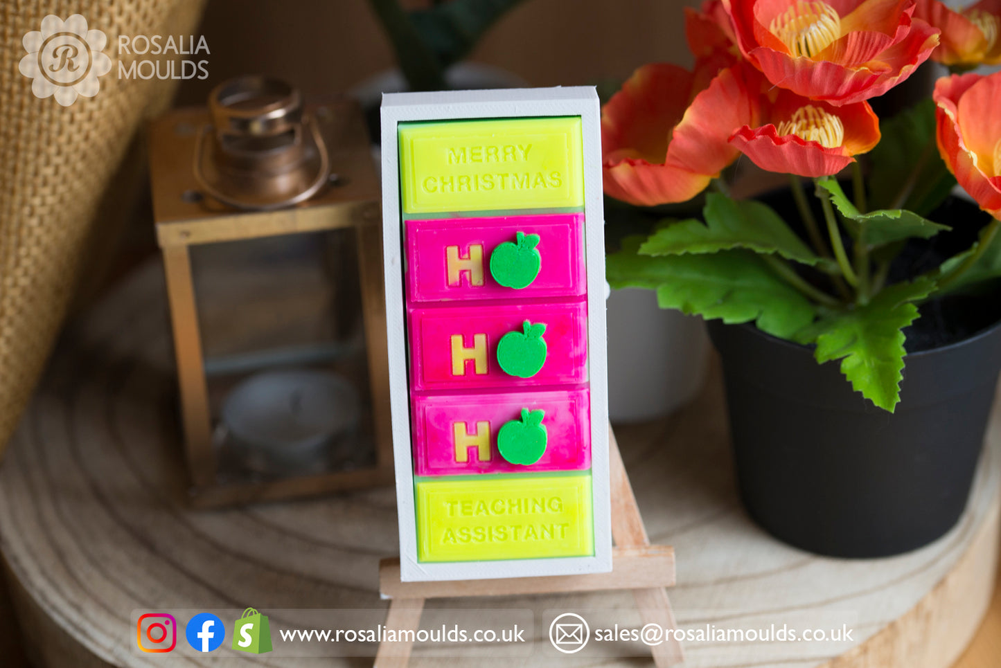 Christmas 'HO HO HO' Thank You Teaching Assistant Snap Bar Mould