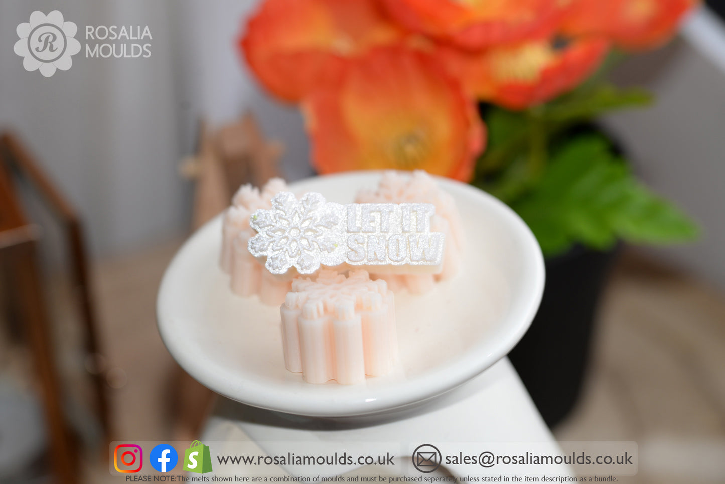 'LET IT SNOW' 5 Cavity Wax Melt Mould