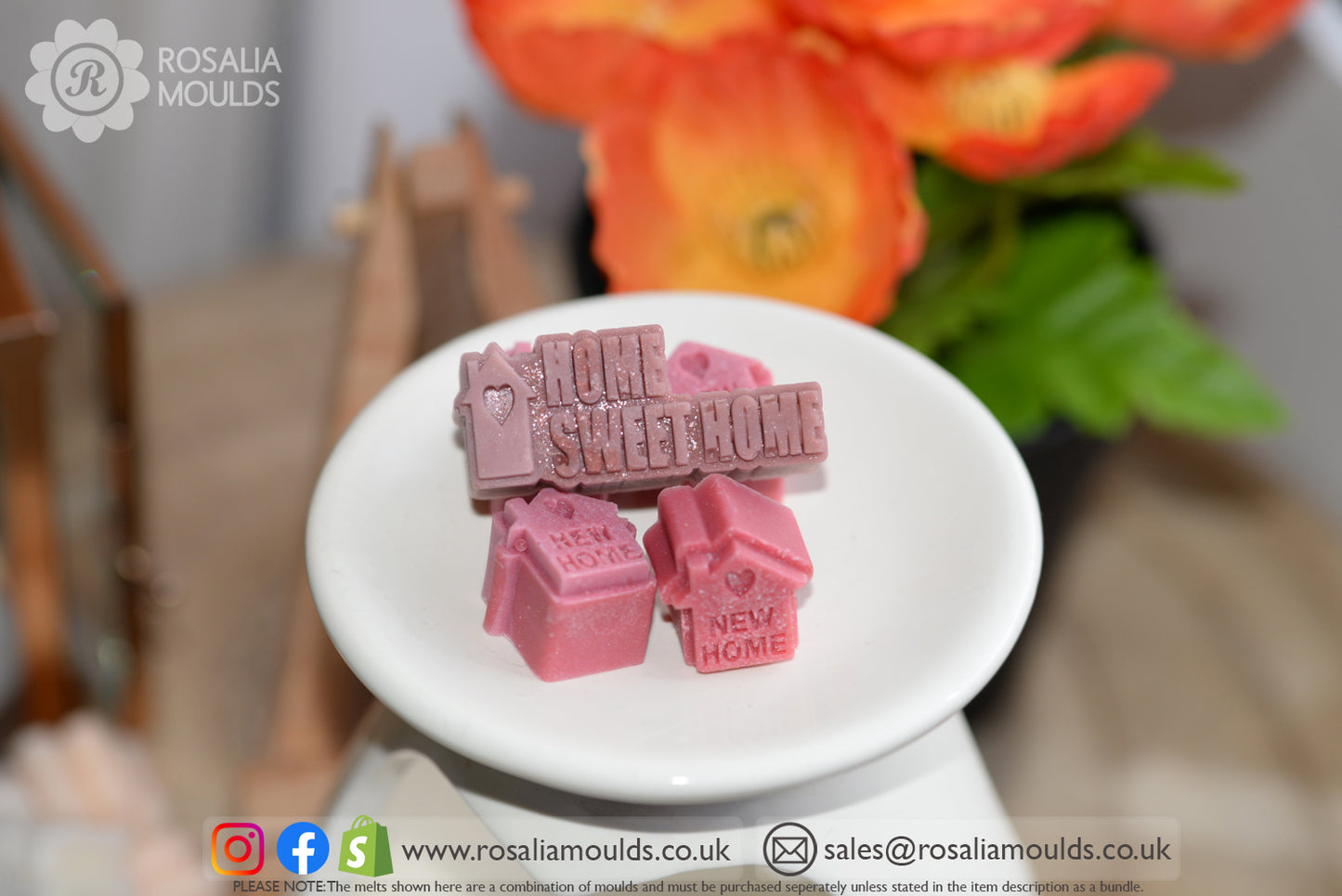 'HOME SWEET HOME' 5 Cavity Wax Melt Mould