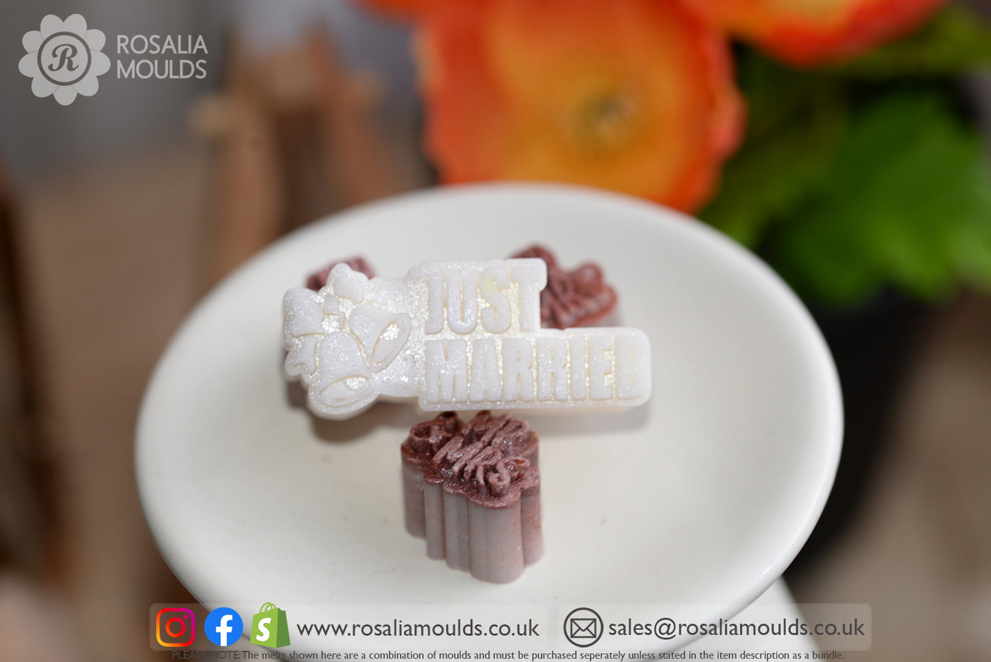 'JUST MARRIED' 5 Cavity Wax Melt Mould