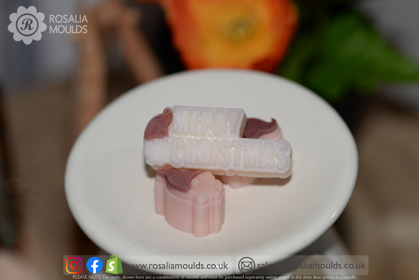 Christmas 'Merry Christmas Gonk' 5 Cavity Wax Melt Mould