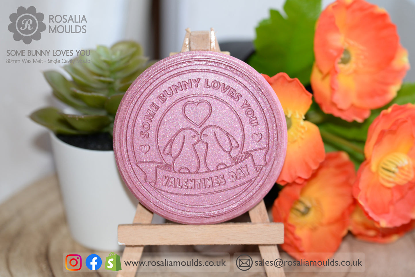 Valentine's Day 'Some Bunny Loves You' Round 80mm Snap Bar Mould