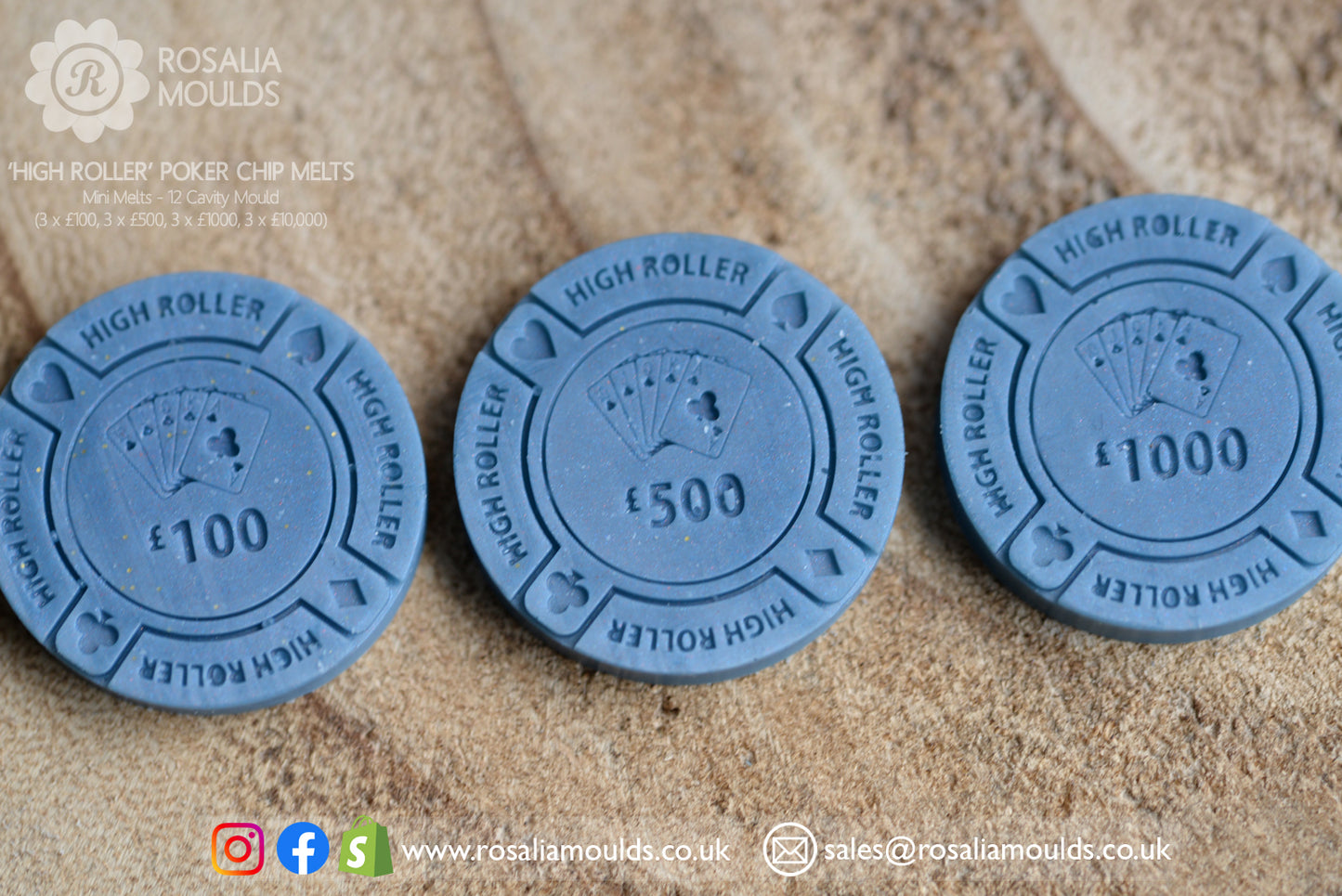 'Poker Chips' 12 Cavity Wax Mini Wax Melts Mould