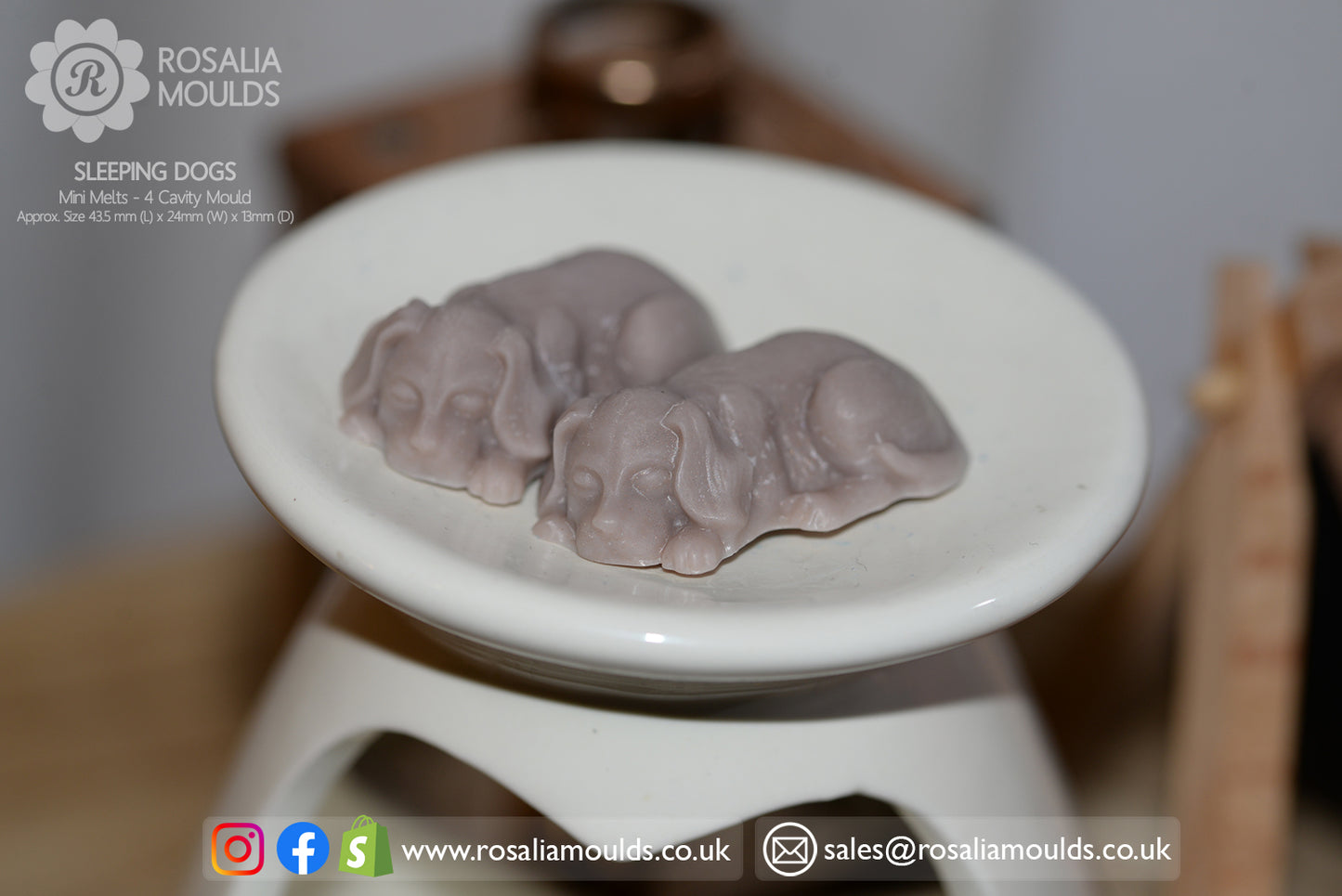 'Sleeping Dogs' 4 Cavity Wax Melt Mould