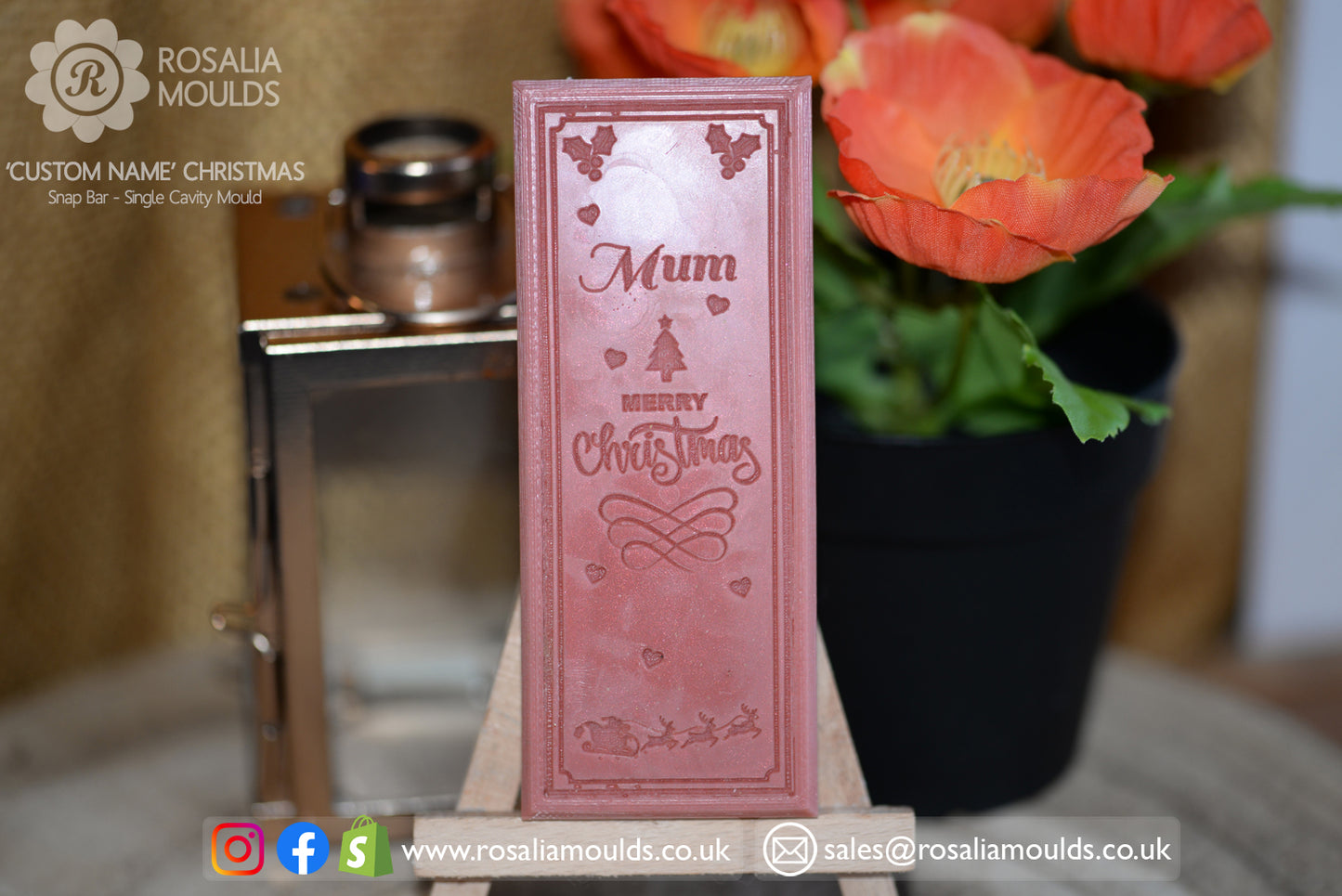 Customisable 'Merry Christmas' Snap Bar Mould