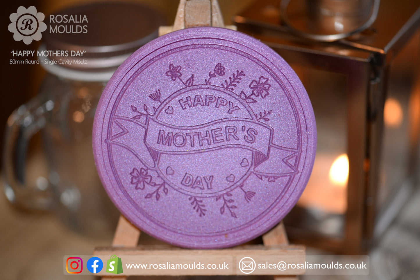 'Happy Mothers Day' Flowers Round 80mm Snap Bar