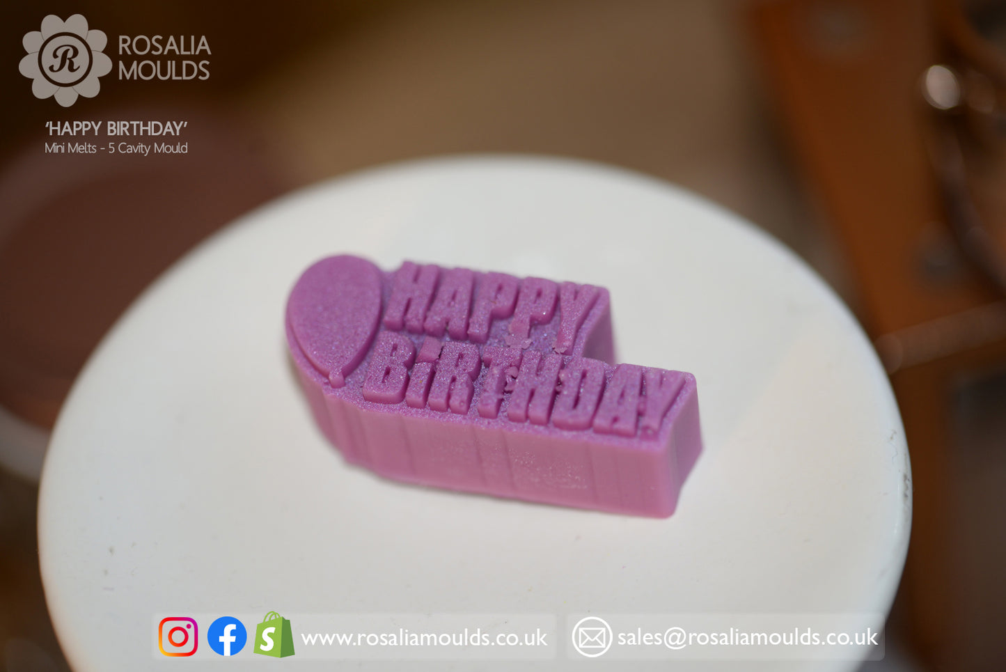 'HAPPY BIRTHDAY' 5 Cavity Wax Melt Mould