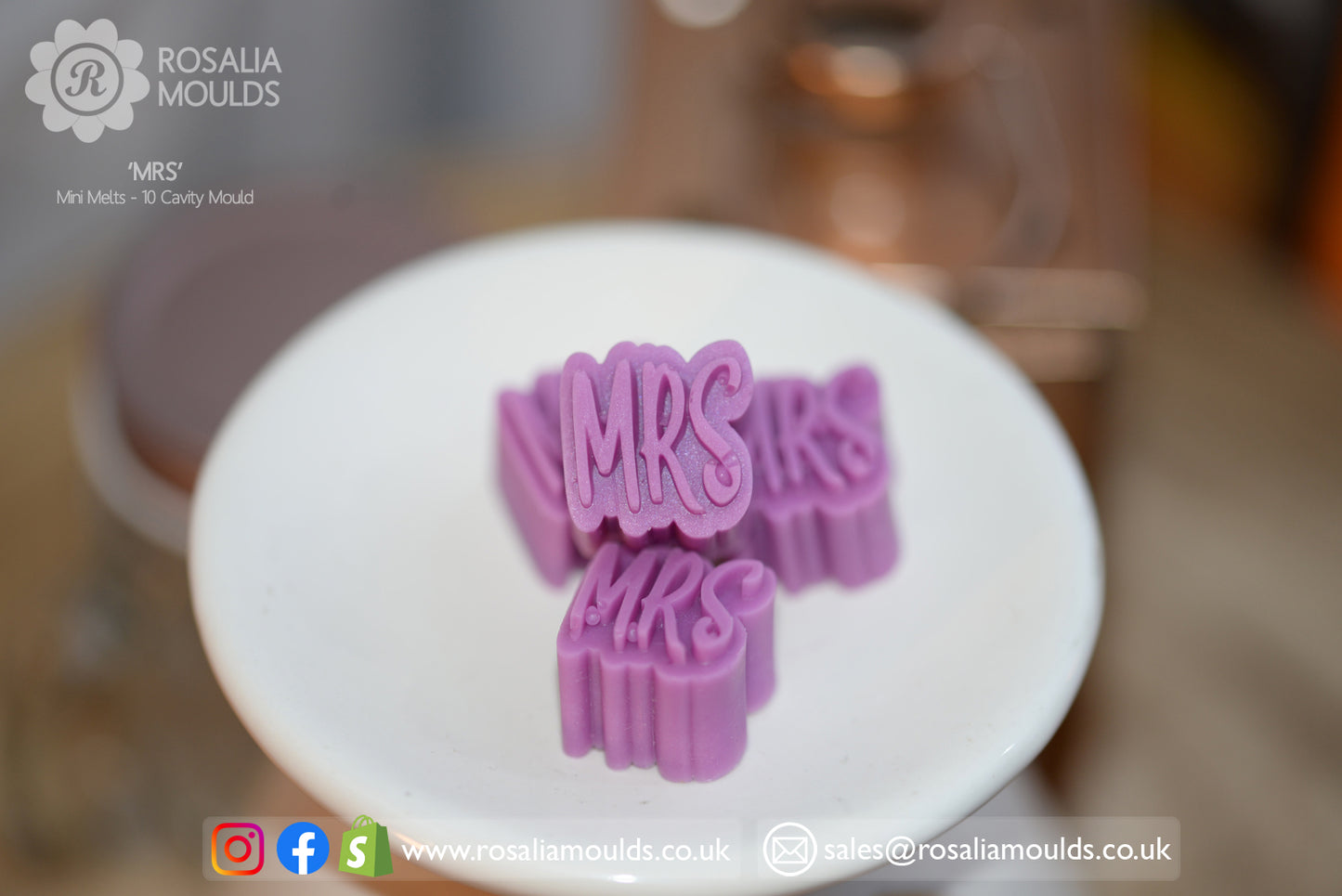 Wedding 'MRS' 10 Cavity Wax Melt Mould