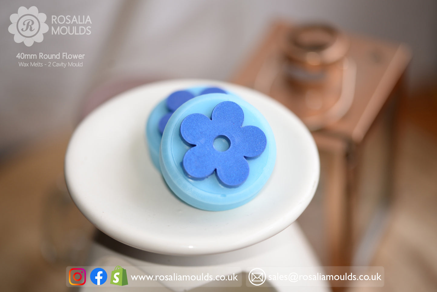 Flower 40mm Round Wax Melt Mould