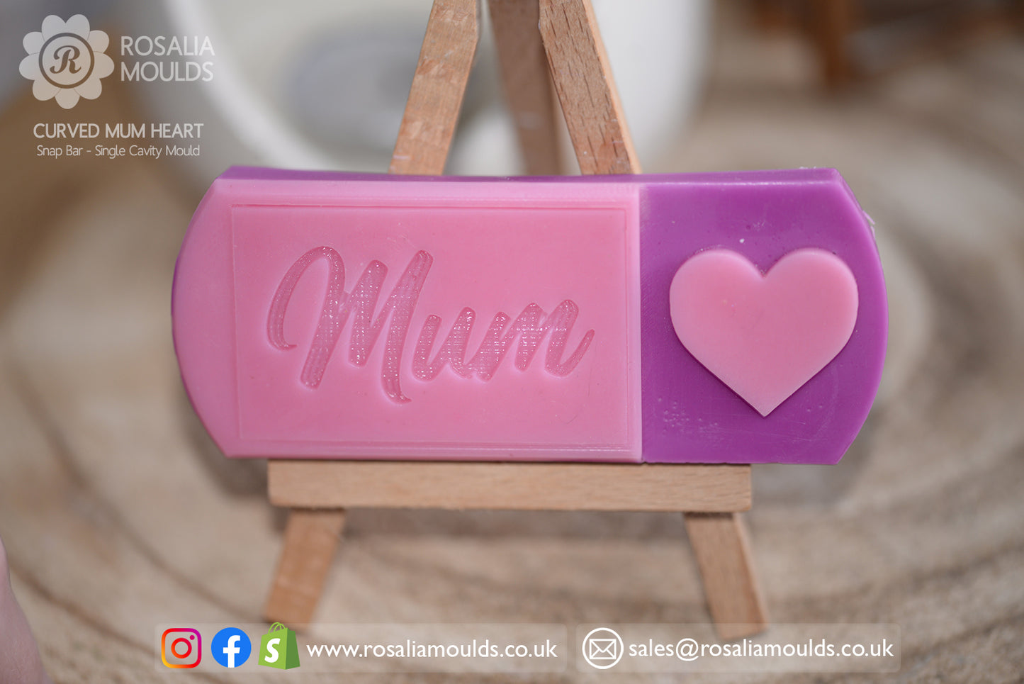 Mum Heart Curved Snap Bar Mould