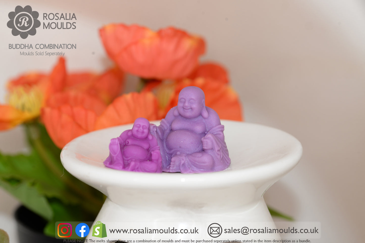 'Larger Mini Buddha' 4 Cavity Wax Melt Mould