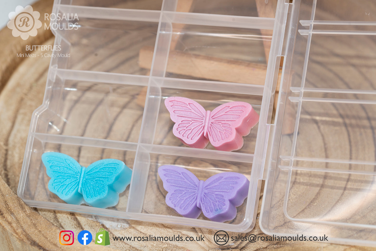 'Butterflies' 5 Cavity Wax Melt Mould