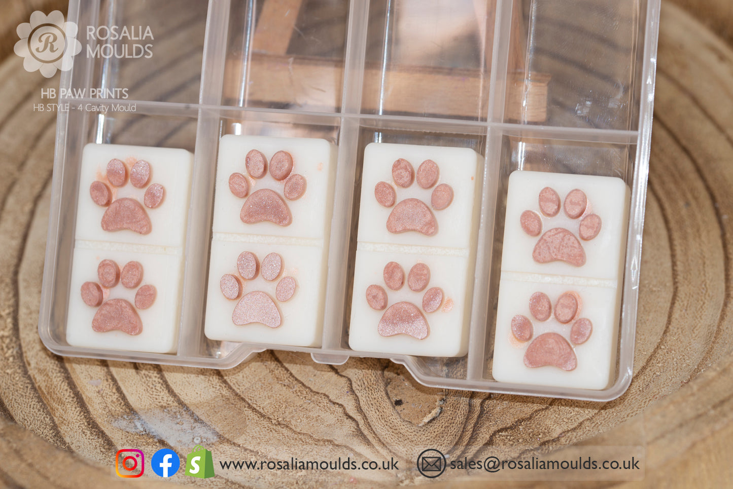HB 'Paws' 4 Cavity Wax Melt Mould