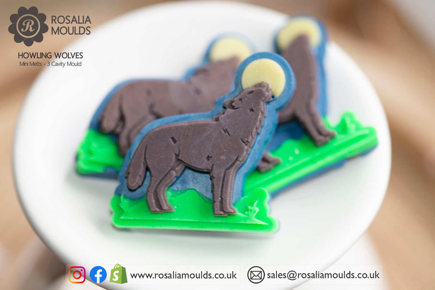 'Howling Wolves' 3 Cavity Wax Melt Mould
