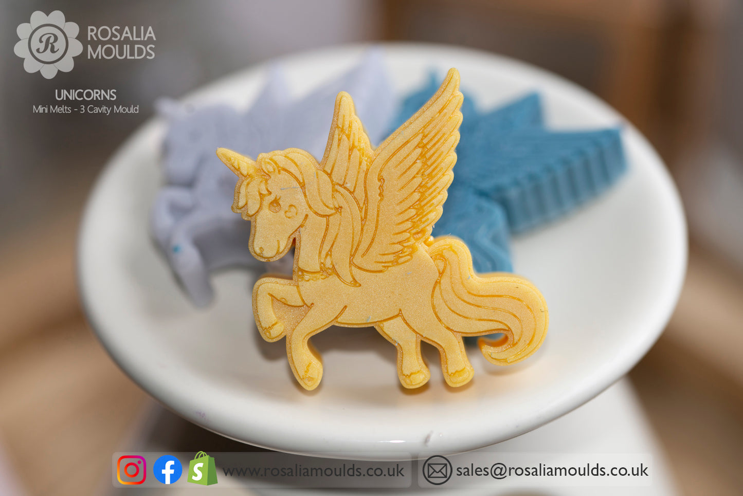 'Unicorns' 3 Cavity Wax Melt Mould