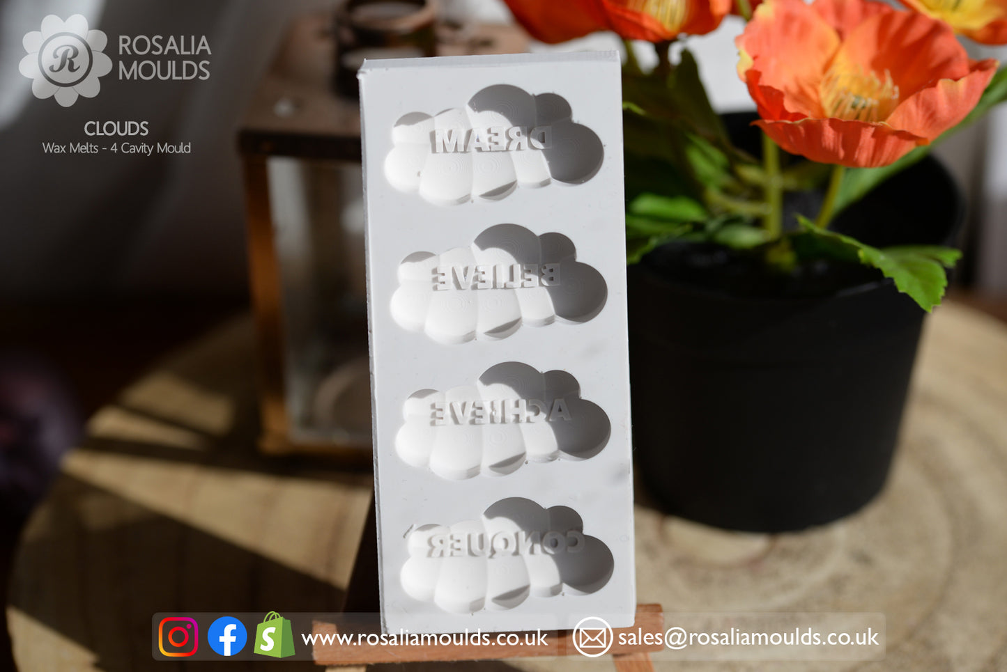 'Clouds' 4 Cavity Wax Melt Mould