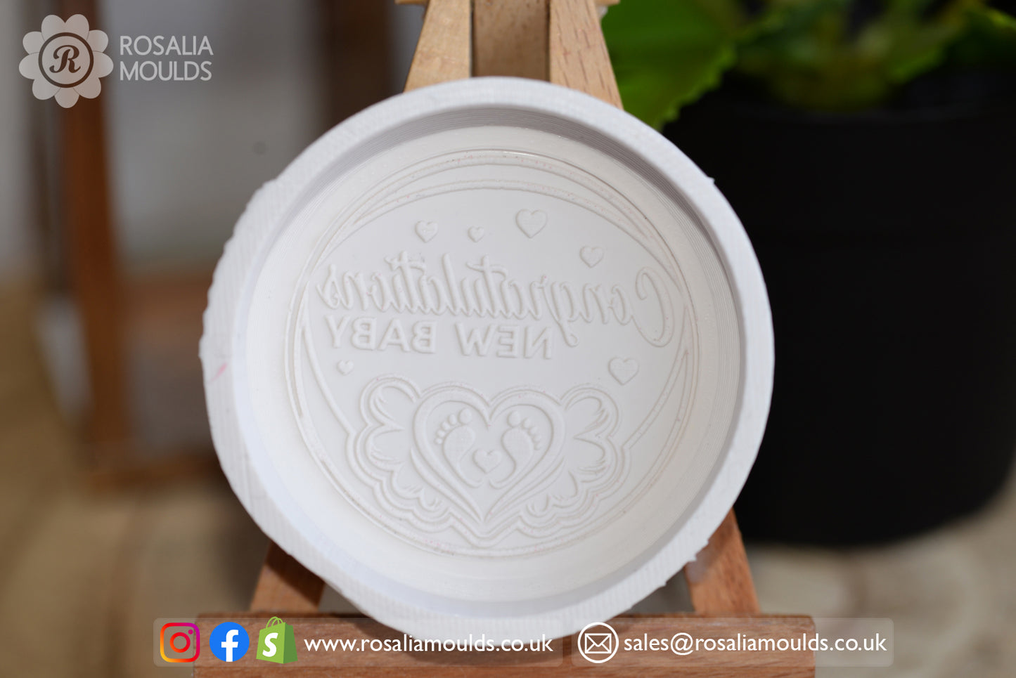 Congratulations 'New Baby' 60mm Round Mould