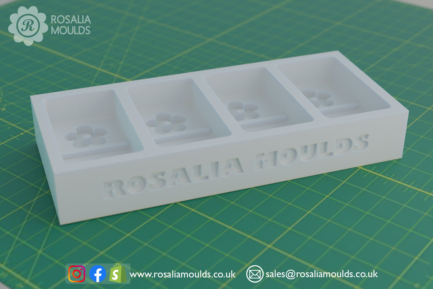 HB 'Flowers' 4 Cavity Wax Melt Mould