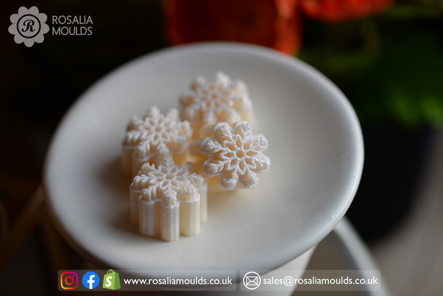 Christmas 'Snowflakes' 10 Cavity Wax Melt Mould