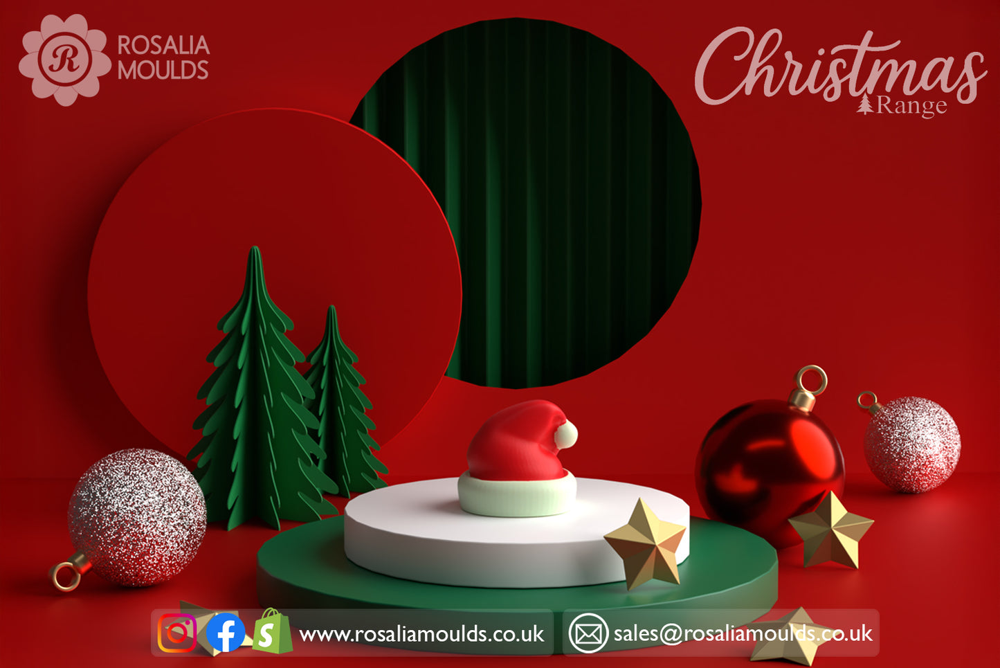 Santa Hats (Larger) 4 Cavity Wax Melt Mould