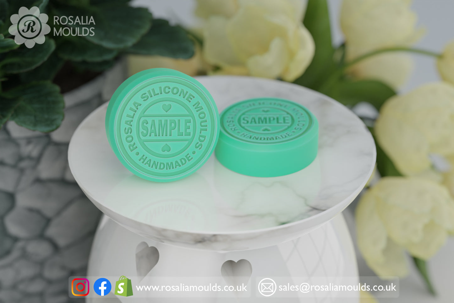 Customisable 'Sample' 40mm Round Dual Wax Melt Mould