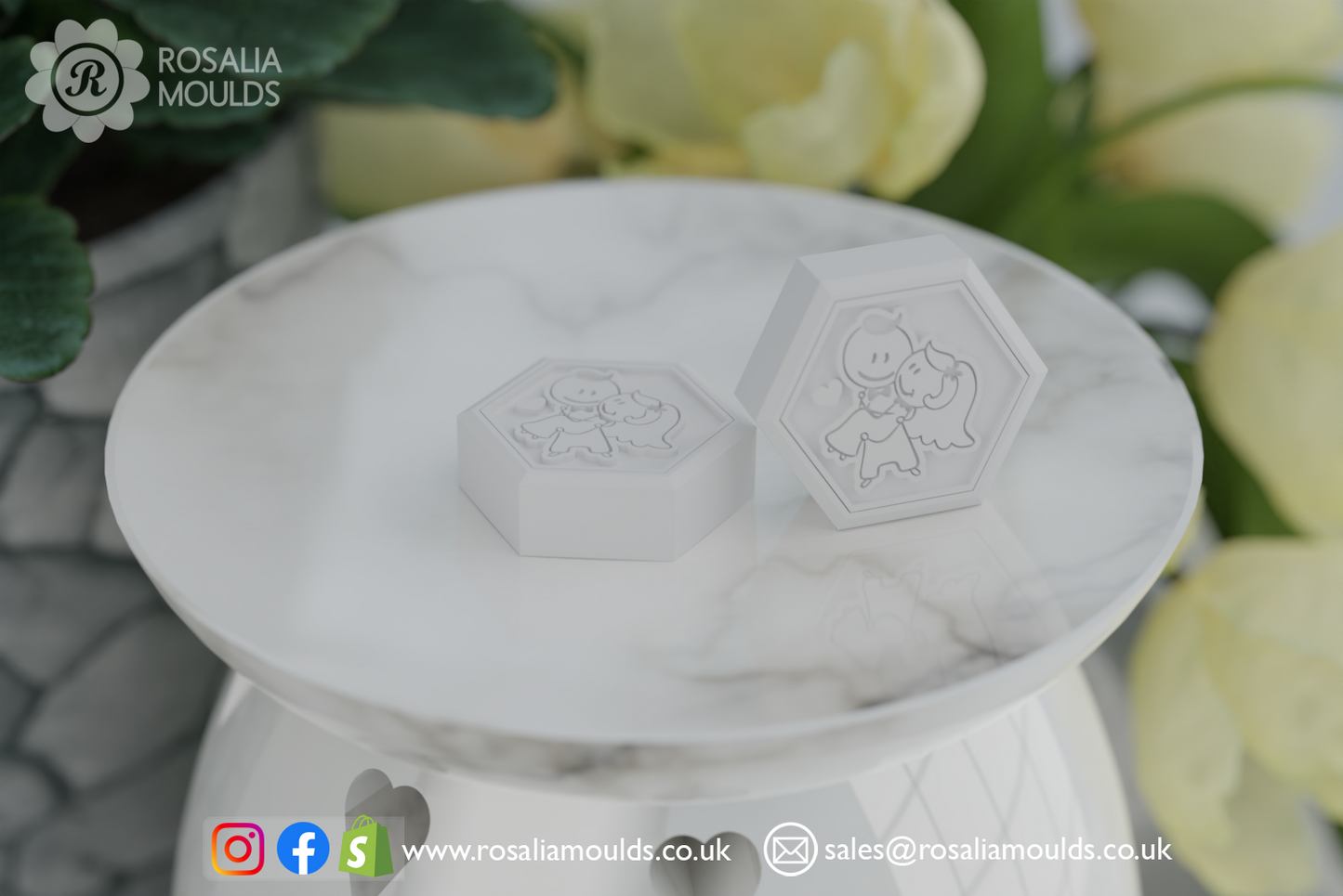 HexiMelts 'Bride & Groom' 2 Cavity Wax Melt Mould