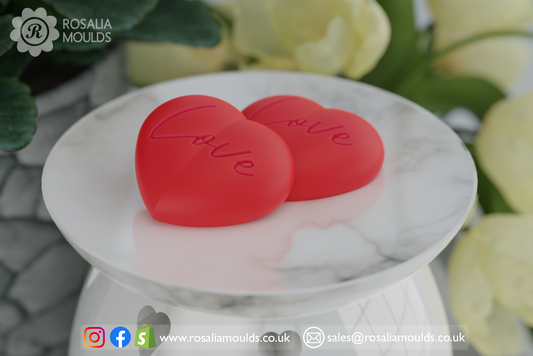 'Love Hearts' 2 Cavity Wax Melt Mould