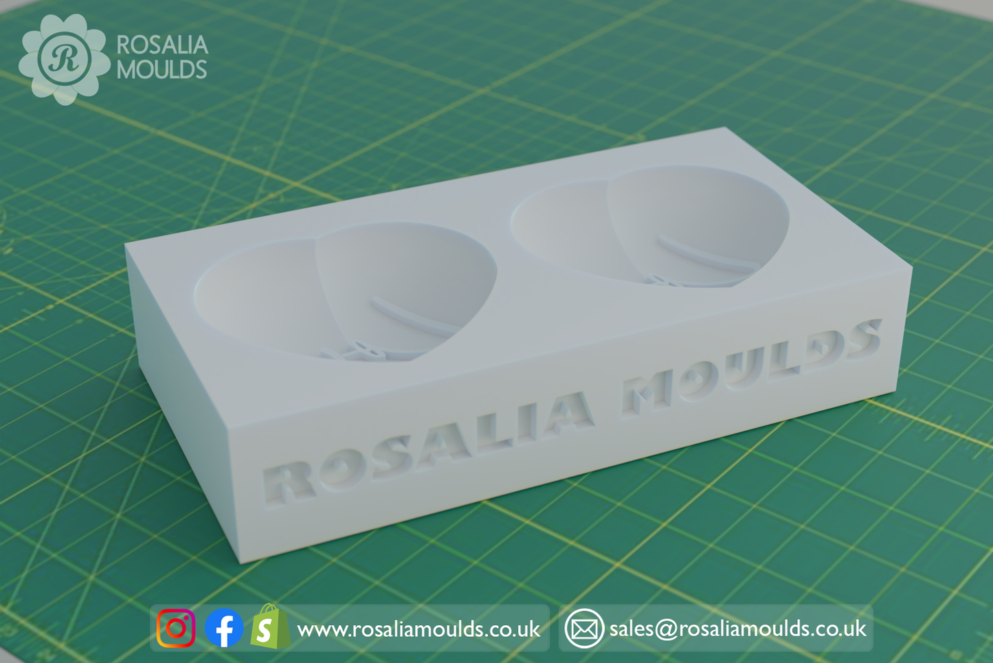 'Love Hearts' 2 Cavity Wax Melt Mould
