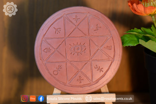 Pentagram with Symbols Round 100mm Snap Bar Mould