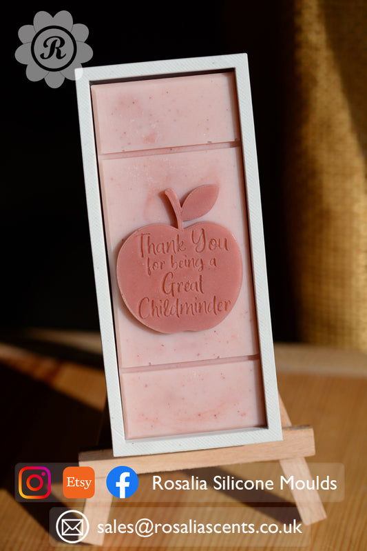 "Thank You Childminder…" in an Apple Snap Bar Mould