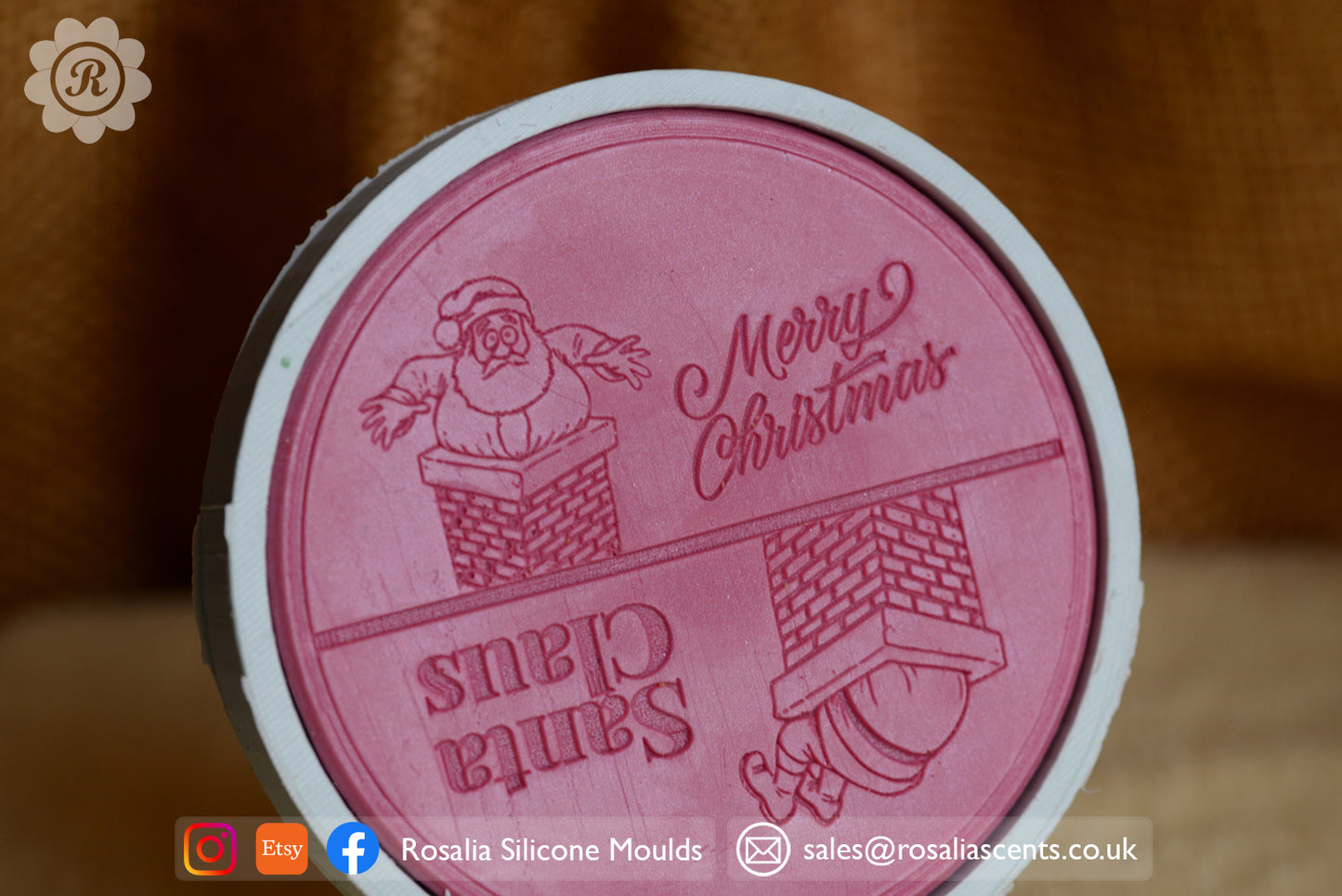 Merry Christmas' Stuck Santa Claus 100mm Snap Bar Mould