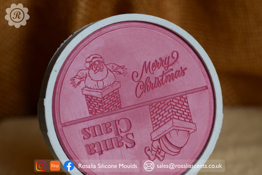 Merry Christmas' Stuck Santa Claus 100mm Snap Bar Mould