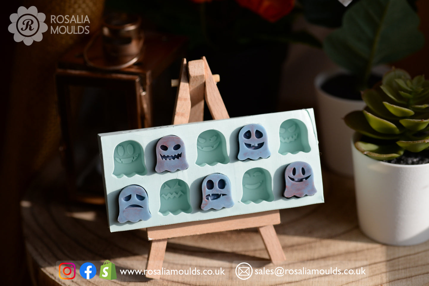 Halloween Ghosts Wax Melts 10 Cavity Mould