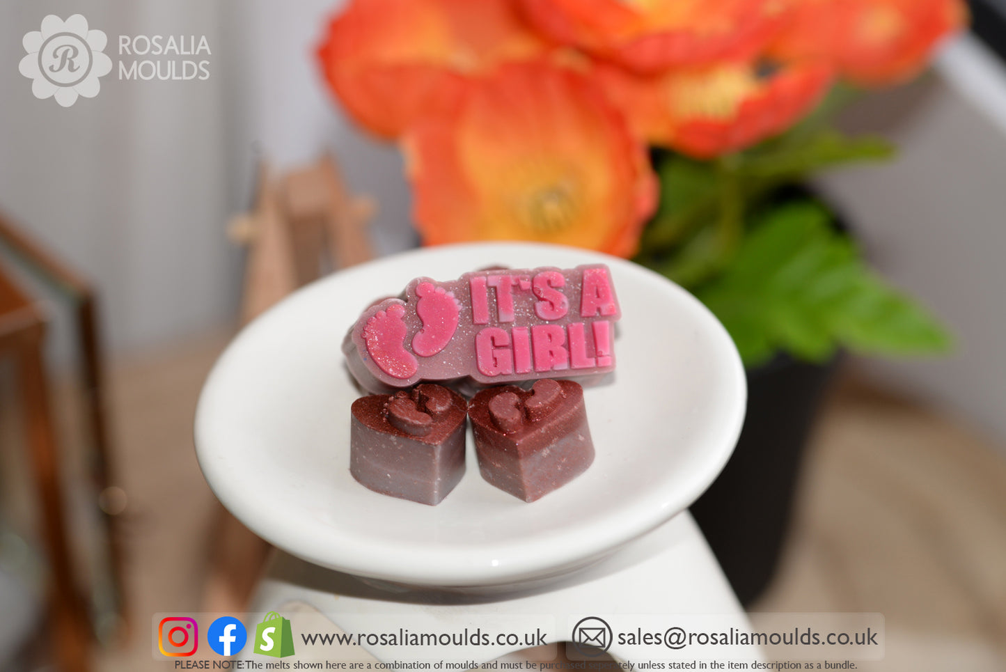 'IT's A GIRL!' and 'IT's A BOY!' 10 Cavity Wax Melt Mould