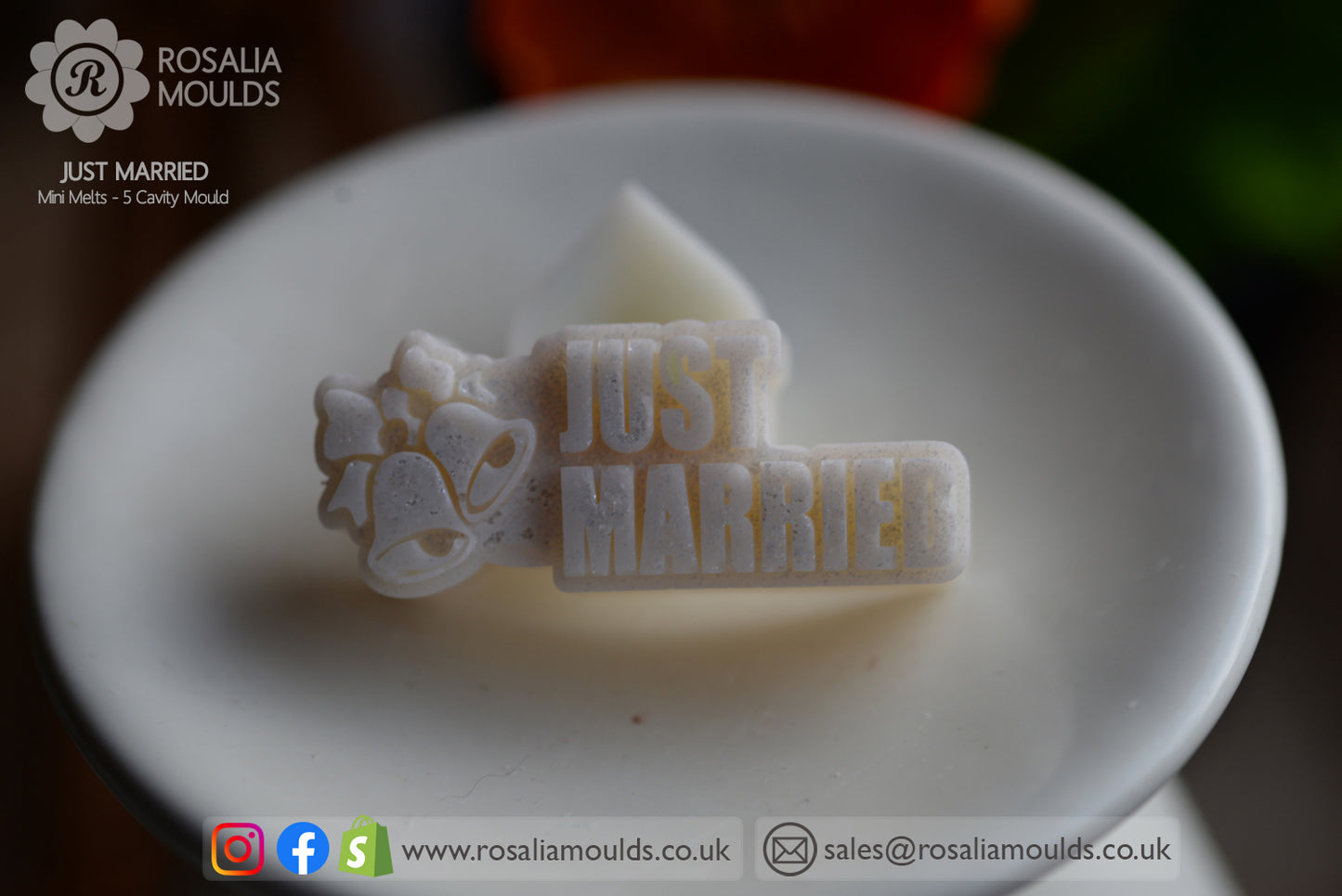 'JUST MARRIED' 5 Cavity Wax Melt Mould