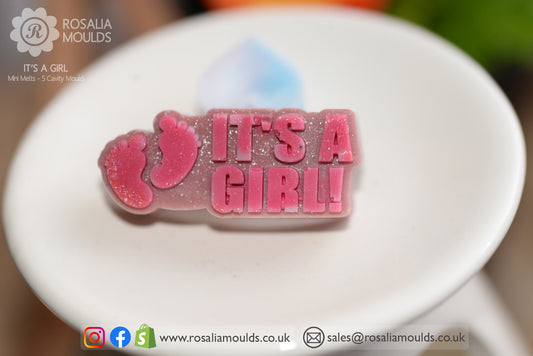 'IT's A GIRL!' 5 Cavity Wax Melt Mould