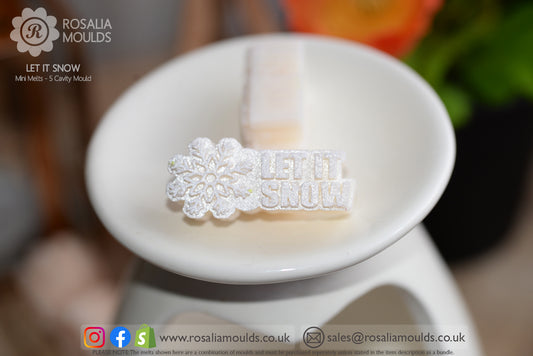 'LET IT SNOW' 5 Cavity Wax Melt Mould