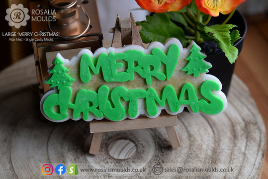 'Merry Christmas' Shaped Snap Bar Mould