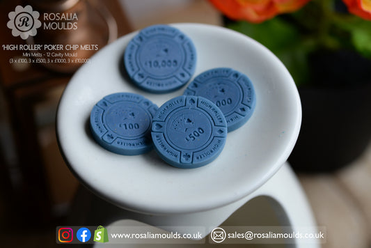 'Poker Chips' 12 Cavity Wax Mini Wax Melts Mould